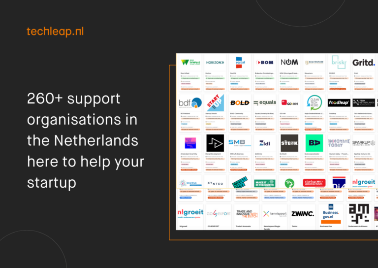 Techleap Blogpost about 260+ support organizations in the Netherlands here to help your start-up