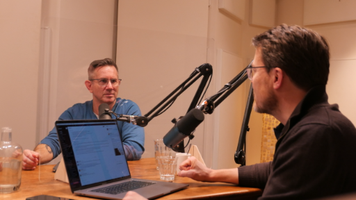 Joe Wilson and Constantijn van Oranje in the Scale Lab podcast studio