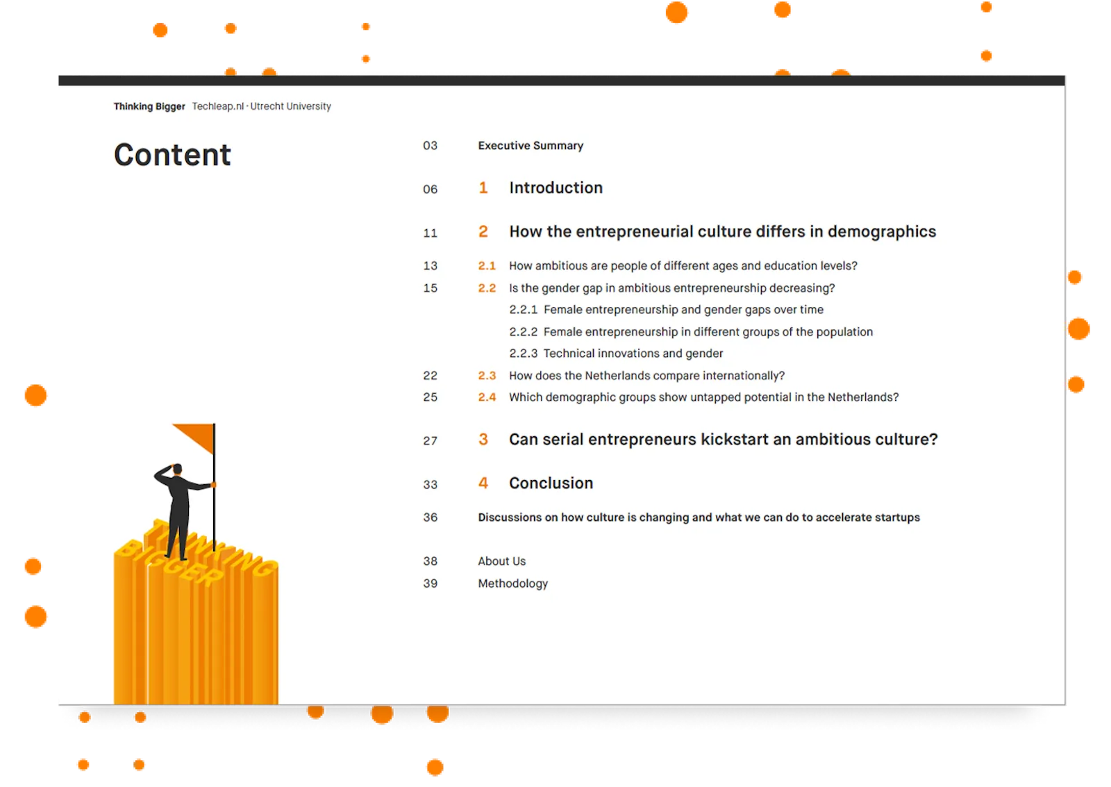 Table of Contents to How ambitious is the Dutch entrepreneur?
