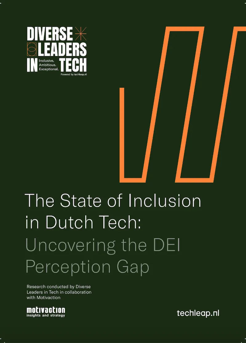Cover image of "The State of Inclusion in Dutch Tech" report